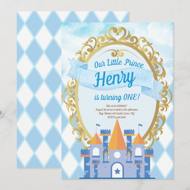 Little Prince Birthday Party Invitation (Front/Back)