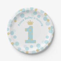 Little Prince Blue Gold 1st Birthday Party