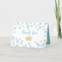 Little Prince Blue Gold Confetti Dots Baby Shower