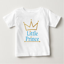 Little Prince Blue Text and Gold Crown