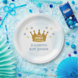 Little Prince Boy Baby Shower Paper Plate
