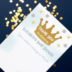 Little Prince Boy Baby Shower Thank You Card