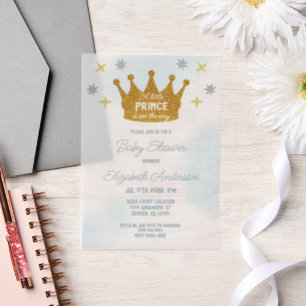 Little Prince Boy Baby Shower Vellum Invitations