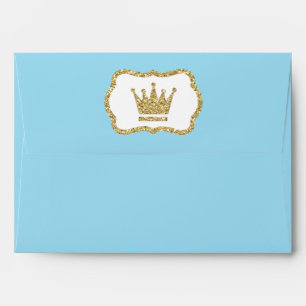 Little Prince Envelope, Baby Blue, Faux Glitter Envelope