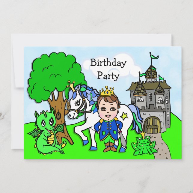 Little Prince Fairy Tale Birthday Party Invitation (Front)