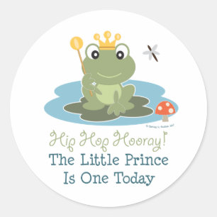 Little Prince Frog 1st Birthday Stickers