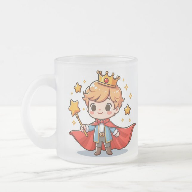 Little Prince Frosted Glass Coffee Mug (Left)