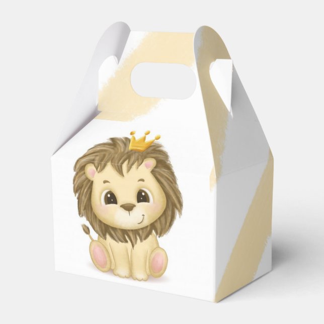 Little Prince Lion Boy Baby Shower Favour Box (Front Side)