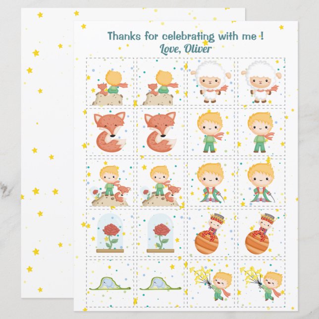  Little Prince Memory Game Le Petit Prince (Front/Back)