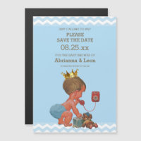 Little Prince on Phone Save The Date Grey Blue