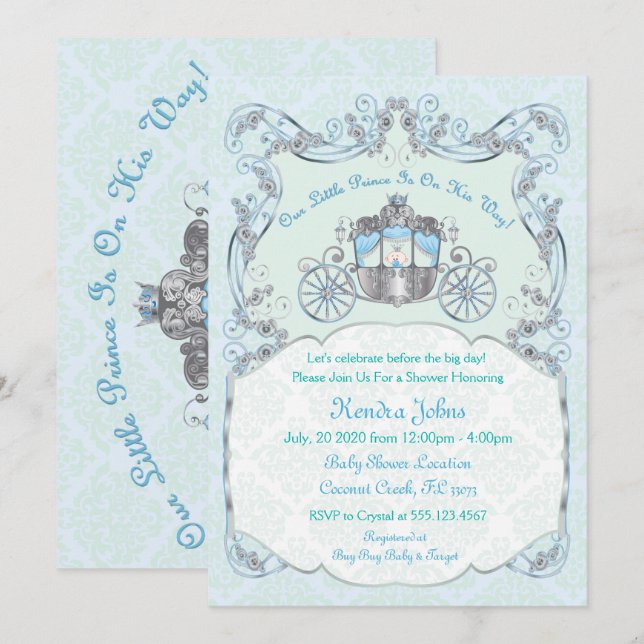 Little Prince, Royal Baby Shower Invitations (Front/Back)