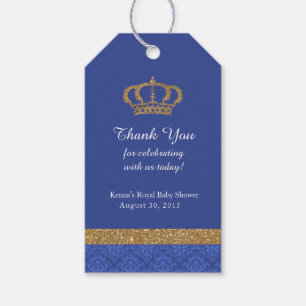 Little Prince Royal Blue and Gold Favour Tag