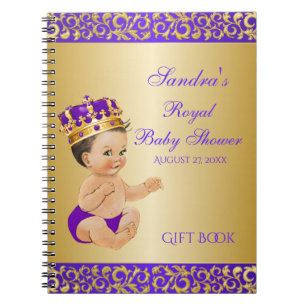 Little Prince Royal Purple Gold Gift Guest Notebook