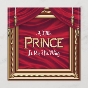 Little Prince Royal Red Boy Baby Shower Invitation