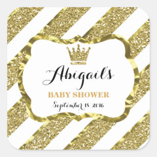 Little Prince Sticker, Faux Gold Glitter & Foil Square Sticker