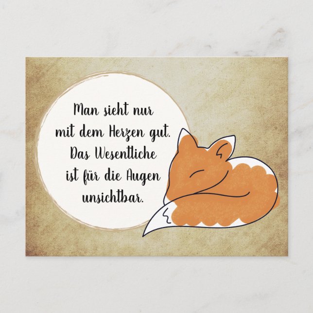 Little Prince Zitat Postcard (Front)