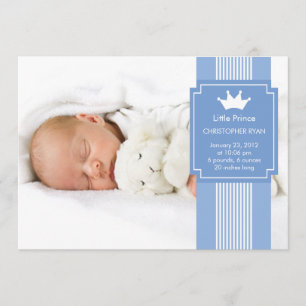 Little Princes CROWN PHOTO Birth Announcement