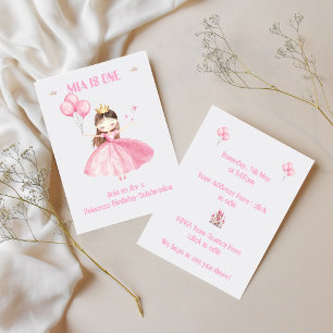 Little Princess 1st Birthday Invitation Girls 👑