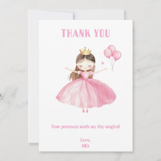 Little Princess 1st Birthday Thank You Card Girl