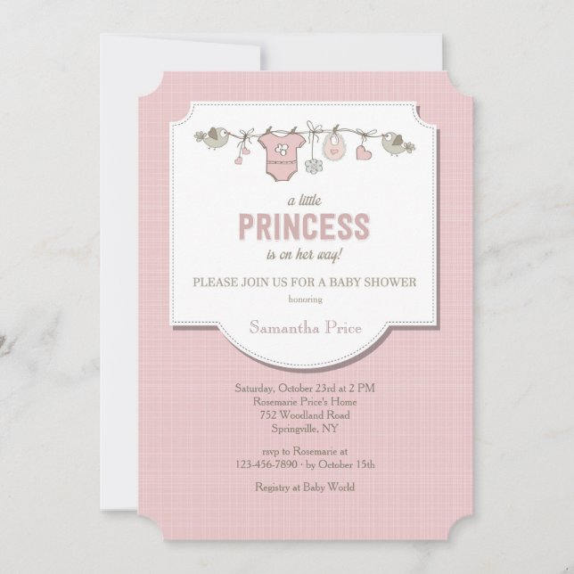 Little Princess Baby Girl Shower Invitation (Front)