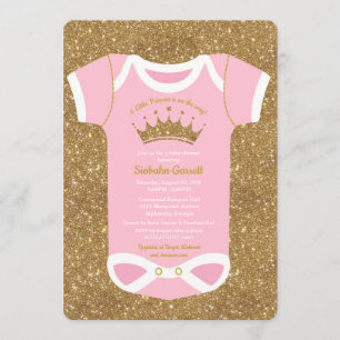 Little Princess Baby Pink & Gold Shower Invitation