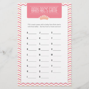 Little Princess Baby Shower ABCs Game