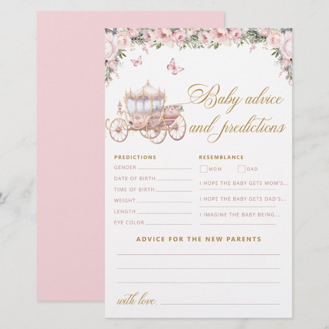 Little Princess Baby Shower Advice & Predictions (Front/Back)