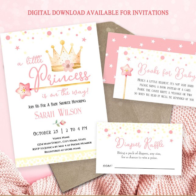 Little Princess Baby Shower Book Request Enclosure Card (Creator Uploaded)