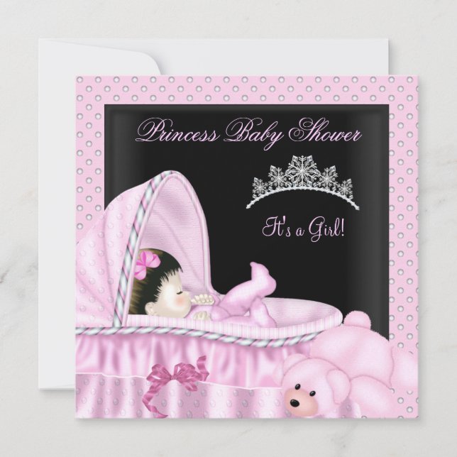 Little Princess Baby Shower Girl Bassinette Invitation (Front)