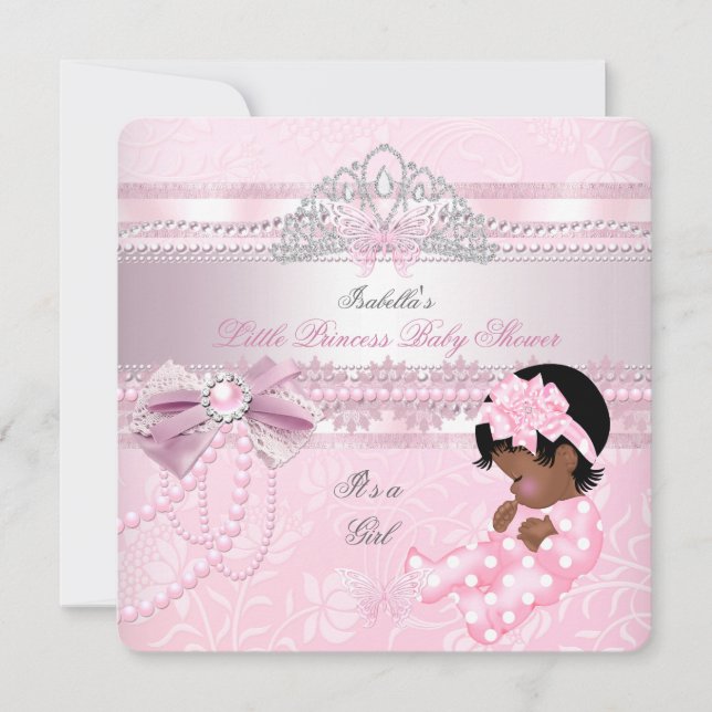 Little Princess Baby Shower Girl Butterfly AA Invitation (Front)