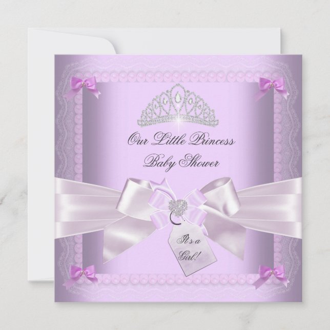 Little Princess Baby Shower Girl Lavender Invitation (Front)