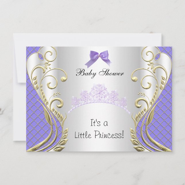 Little Princess Baby Shower Girl Lavender Purple 2 Invitation (Front)