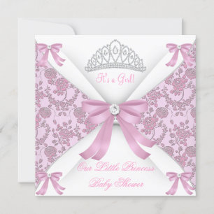 Little Princess Baby Shower Girl Pink 2 Invitation