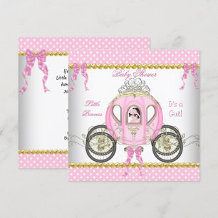 Little Princess Baby Shower Girl Pink Carriage Invitation