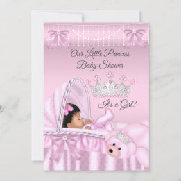 Little Princess Baby Shower Girl pink Ethnic Invitation