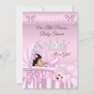 Little Princess Baby Shower Girl pink Ethnic Invitation