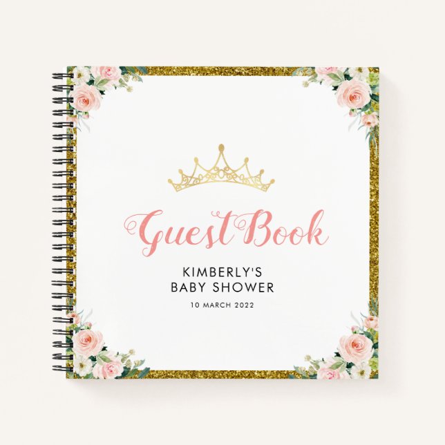 little princess baby shower guestbook notebook (Front)