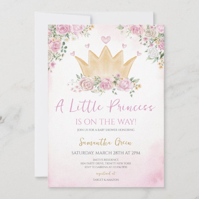 Little Princess Baby Shower Invitation (Front)