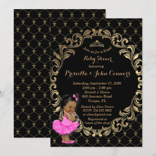 Little Princess Baby Shower Invitation,Black Invitation