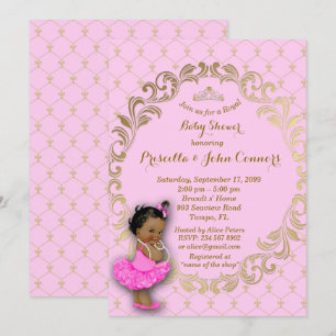 Little Princess Baby Shower Invitation,gold,pink Invitation
