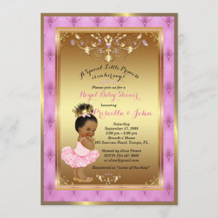 Little Princess Baby Shower Invitation, Pink, gold Invitation