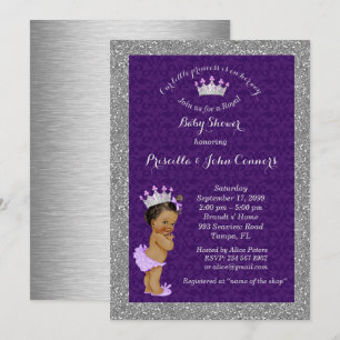 Little Princess Baby Shower Invitation,silver Invitation