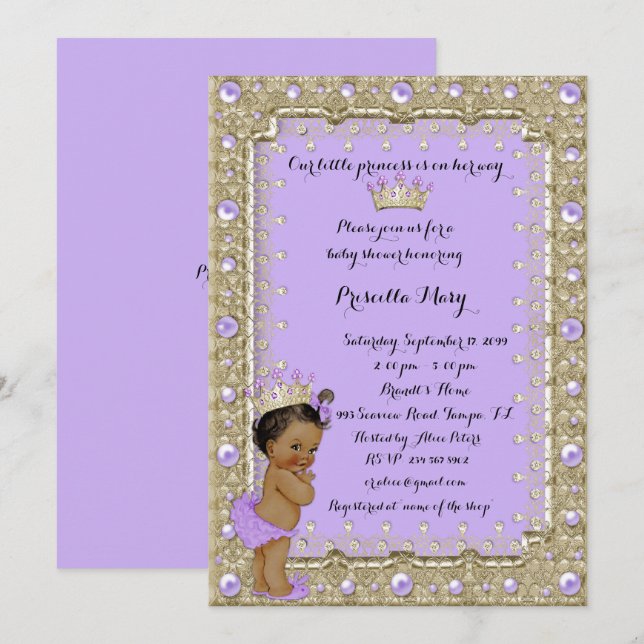 Little Princess Baby Shower Invitation,trendy,chic Invitation (Front/Back)