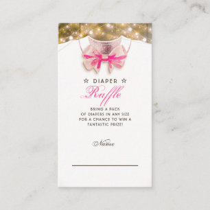 Little Princess   Baby Shower Rustic Diaper Raffle Enclosure Card