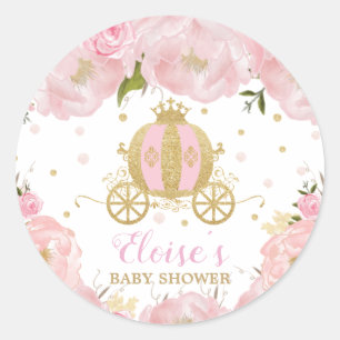 Little Princess Baby Shower Thank You Favour Classic Round Sticker