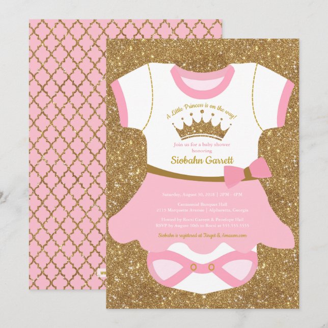 Little Princess Ballet Tutu Baby Shower Invitation (Front/Back)
