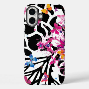 Little Princess black & white cute Butterflies   iPhone 16 Plus Case