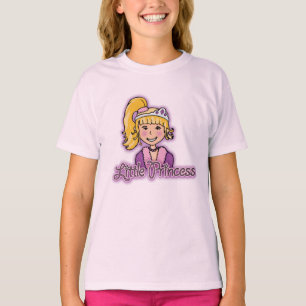 Little Princess blonde hair girl pink top