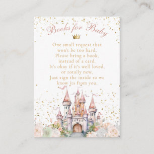 Little Princess Blush Gold Shower Book Request Enclosure Card