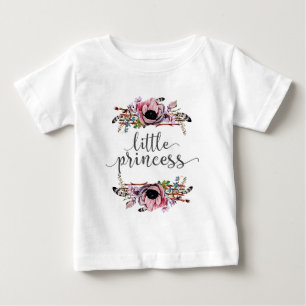 Little Princess   Boho Chic Floral Baby Girl Tutu T-Shirt